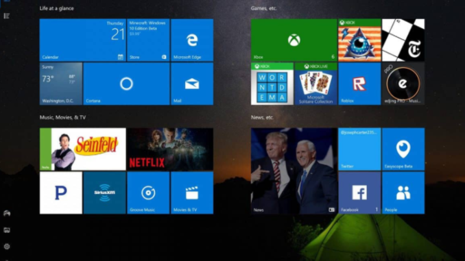 windows ten full screen setup